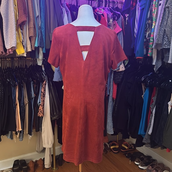 Skies are Blue Medium Rust Colored Dress- suede - Picture 2 of 3